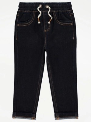 Indigo Relaxed Elasticated Waist Jeans Kids at ASDA