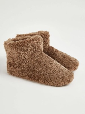 Brown Slipper Boots Lingerie at ASDA