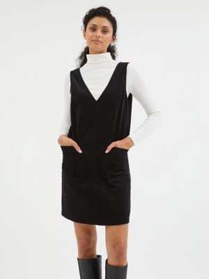 Black Corduroy VNeck Pinafore Women at ASDA