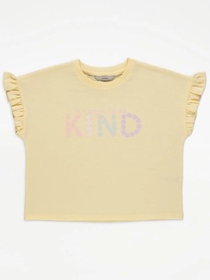 Yellow Cool To Be Kind Flower TShirt Kids at ASDA