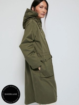 Khaki Lightweight Longline Waterproof Coat Women at ASDA
