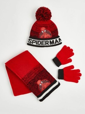 Marvel SpiderMan Hat Scarf and Gloves 3 Piece Set Kids at ASDA