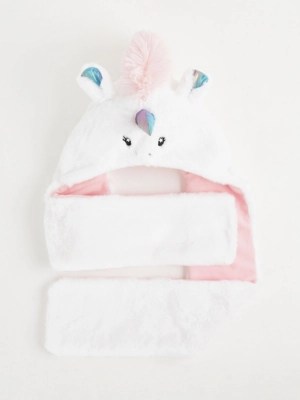 Unicorn Fleece Hooded Scarf Kids at ASDA