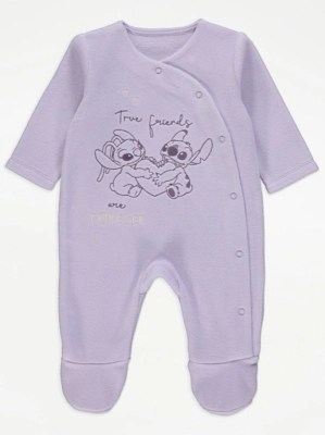 Disney Lilo & Stitch Lilac True Friends Fleece Sleepsuit Baby