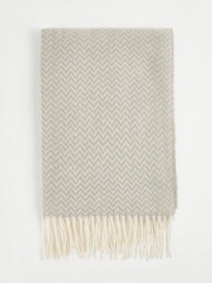Grey Zig Zag Tassel Scarf Women at ASDA