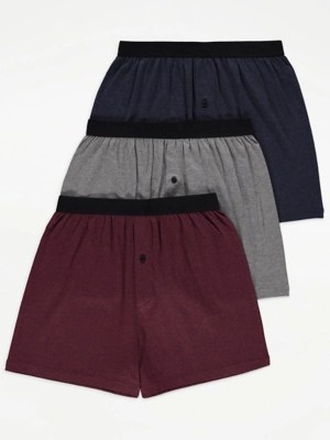 Marl Loose Fit Boxers 3 Pack Men at ASDA