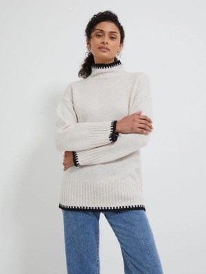 Cream Blanket Stitch Knitted Jumper Women at ASDA