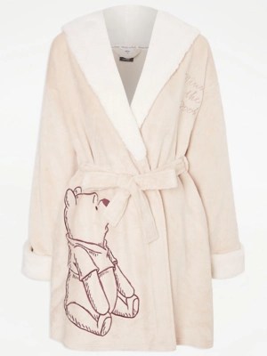Disney Winnie The Pooh Neutral Fleece Dressing Gown Lingerie