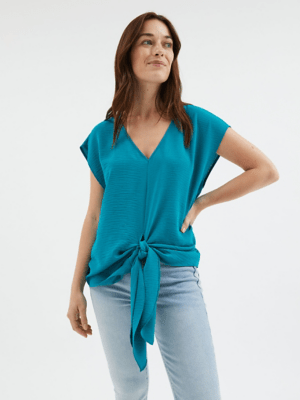 Green Knot Front Sleeveless Blouse Women at ASDA
