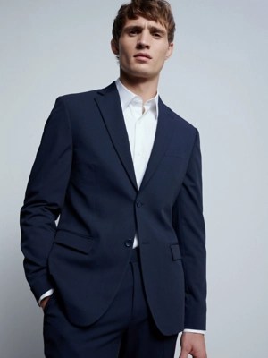 Studio Edit Navy Slim Fit Stretch Suit Jacket Men at ASDA