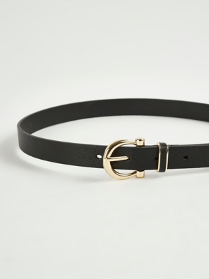 Black Gold Buckle Belt Women at ASDA