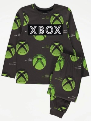 Xbox Charcoal Logo Long Sleeve Pyjamas Kids at ASDA