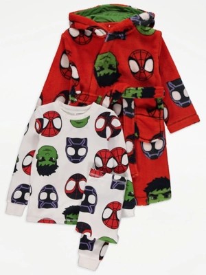 Marvel Spidey and Friends Dressing Gown and Pyjamas Kids at ASDA