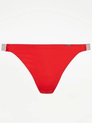 Entice Red Diamante Strap Thong Lingerie at ASDA