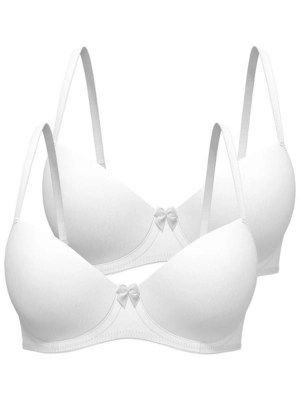 White TShirt Bras 2 Pack Lingerie at ASDA