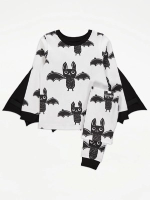 Halloween Bat Wing Long Sleeve Pyjamas Kids at ASDA
