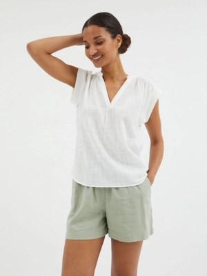 White Sleeveless Popover Blouse Women at ASDA