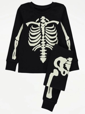 Halloween Skeleton Glow In The Dark Kids Matching Pyjamas Kids