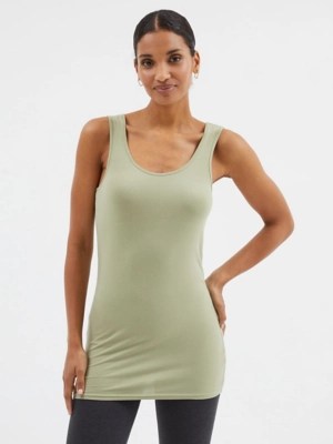 Sage Green Plain Fitted Longline Vest Women at ASDA