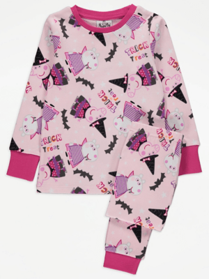 Peppa Pig Pink Long Sleeve Halloween Pyjamas Kids at ASDA