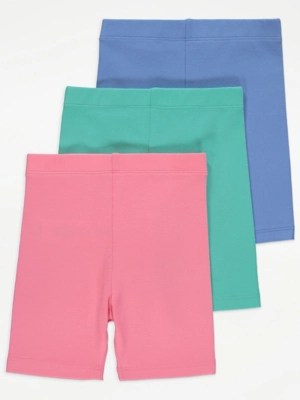 Plain Cycling Shorts 3 Pack Kids at ASDA