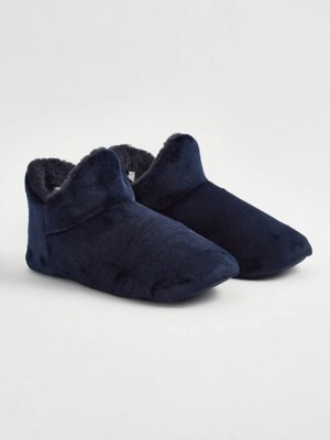 Navy Slipper Boots Lingerie at ASDA