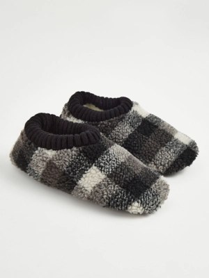 Grey Checked Slipper Socks Men at ASDA