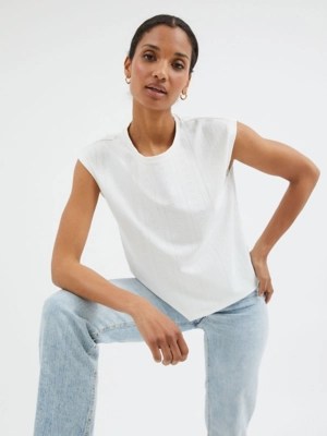 White Jacquard Sleeveless Top Women at ASDA