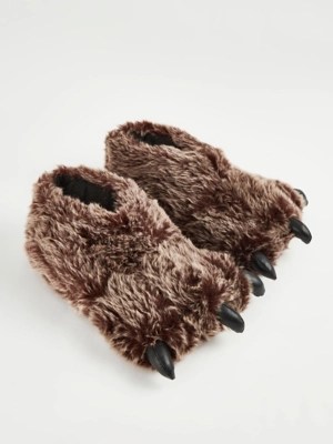 Furry Claw Slipper Boots Men at ASDA
