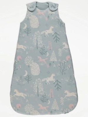 Blue Unicorn Sleep Bag 3.5 Tog Baby at ASDA