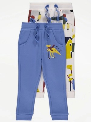 Dinosaur Joggers 2 Pack Kids at ASDA