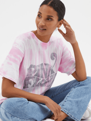 Pink Floyd Pink Tie Dye Band TShirt Women at ASDA