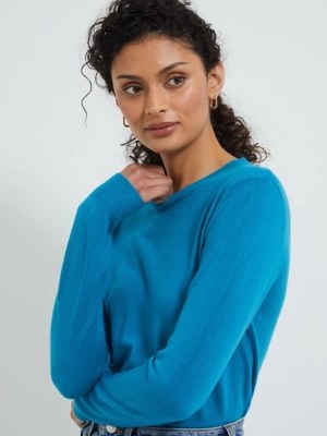 Teal Soft Knitted Crew Neck Jumper Women at ASDA