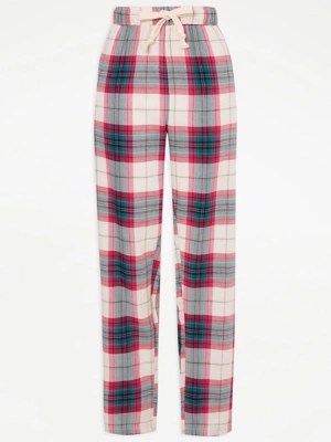 Pink Woven Checked Pyjama Bottoms Lingerie at ASDA
