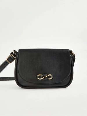 Black Cross Body Saddle Bag Women at ASDA