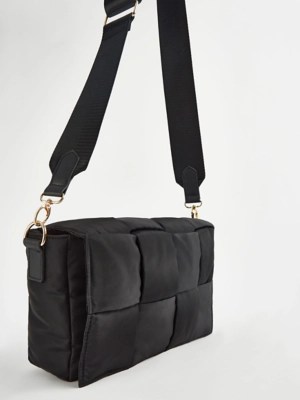 Black Woven Cross Body Bag Women at ASDA