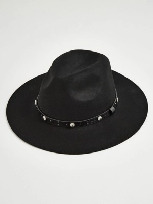Black Wool Western Fedora Hat Women at ASDA
