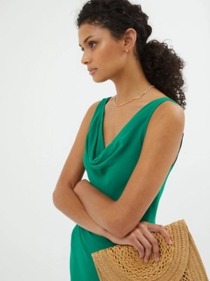 Green Cowl Neck Sleeveless Midi Dress Women at ASDA