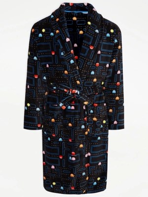 PacMan Navy Fleece Dressing Gown Men at ASDA