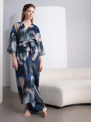 Studio Edit Satin Printed Wrap Dressing Gown Lingerie at ASDA