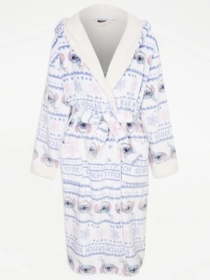 Disney Lilo and Stitch Fairisle Fleece Dressing Gown Lingerie
