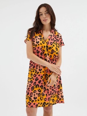 Orange Leopard Popover Mini Dress Women at ASDA