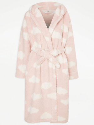 Pink Cloud Fleece Dressing Gown Lingerie at ASDA