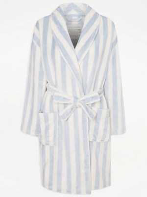 Blue Stripe Dressing Gown Lingerie at ASDA