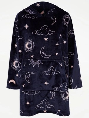 Navy Constellation Snuggle Hoodie Lingerie at ASDA