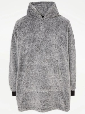 Grey Fleece Snuggle Hoodie Men at ASDA