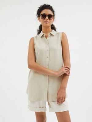 Neutral Sleeveless Button Up Blouse Women at ASDA