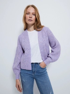 Lilac Ribbed Knitted Cardigan Women at ASDA