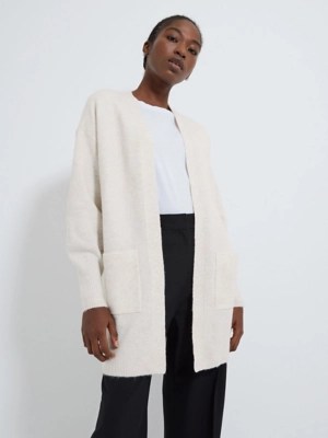 Cream Knitted Midi Cardigan Women at ASDA