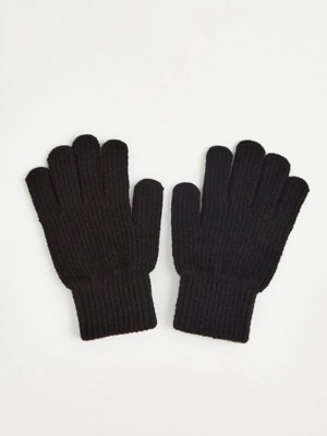 Black Ribbed Gloves Women at ASDA